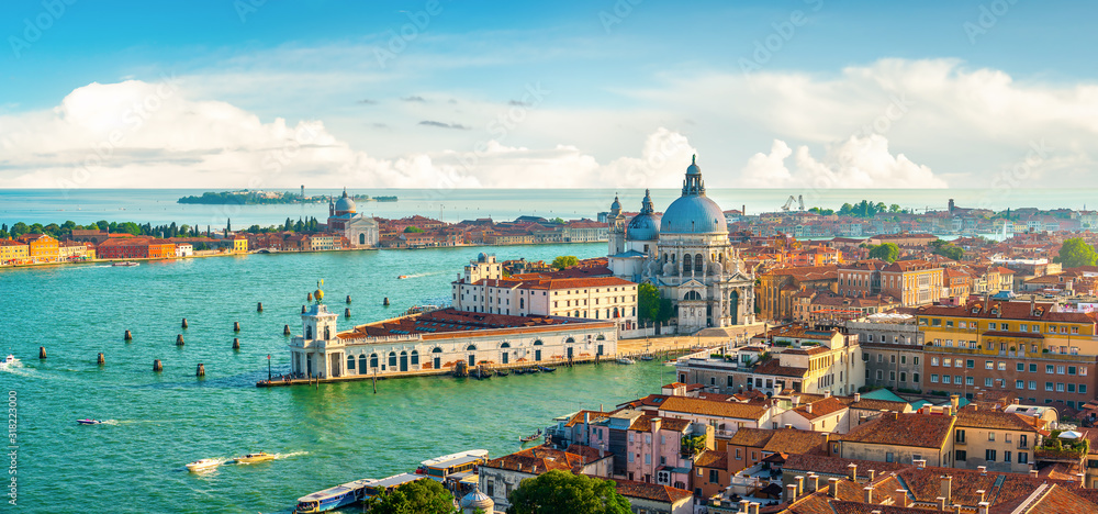 Panoramic aerial view of Venice - obrazy, fototapety, plakaty 