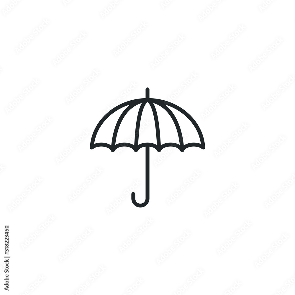 umbrella icon template color editable. umbrella symbol vector sign isolated on white background illustration for graphic and web design.
