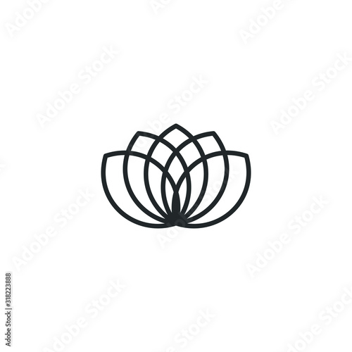 Lotus icon template color editable. Harmony symbol vector sign isolated on white background illustration for graphic and web design.