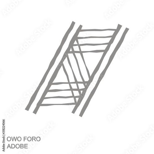 Vector monochrome icon with Adinkra symbol Owo Foro Adobe