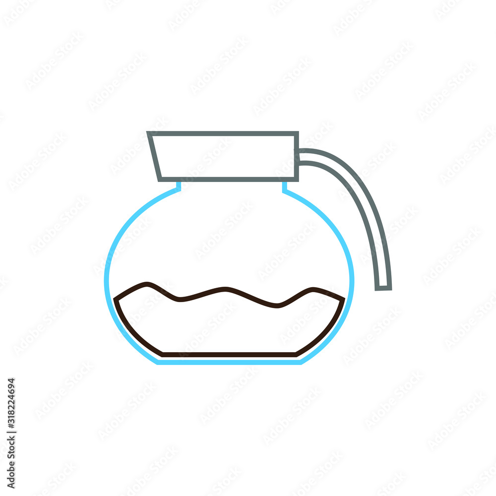 vector icon, glass jar shape with coffee
