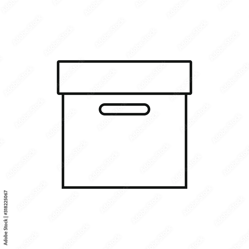 vector icon, square cardboard box vector icon, square cardboard box