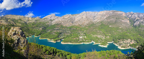 Panorama Lake El Castell of Guadalest, Spain, Alicante photo