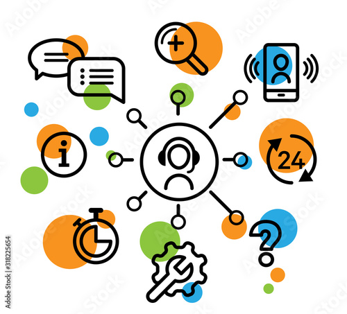 call center icon set