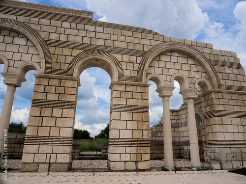 Ancient ruins of Pliska, the capital of the First Bulgarian Empire. photo