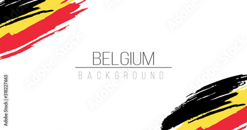 Belgium flag brush style background with stripes. Stock vector illustration isolated on white background.