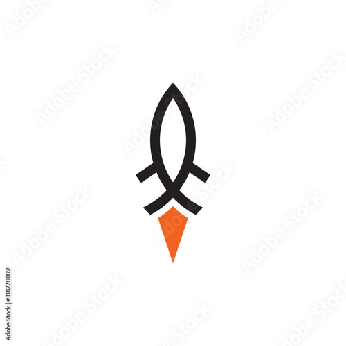 Rocket icon logo design vector illustration template