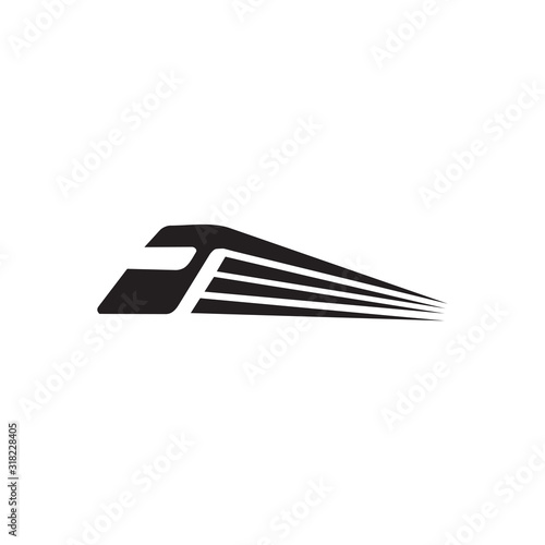 Futuristic train logo design vector template