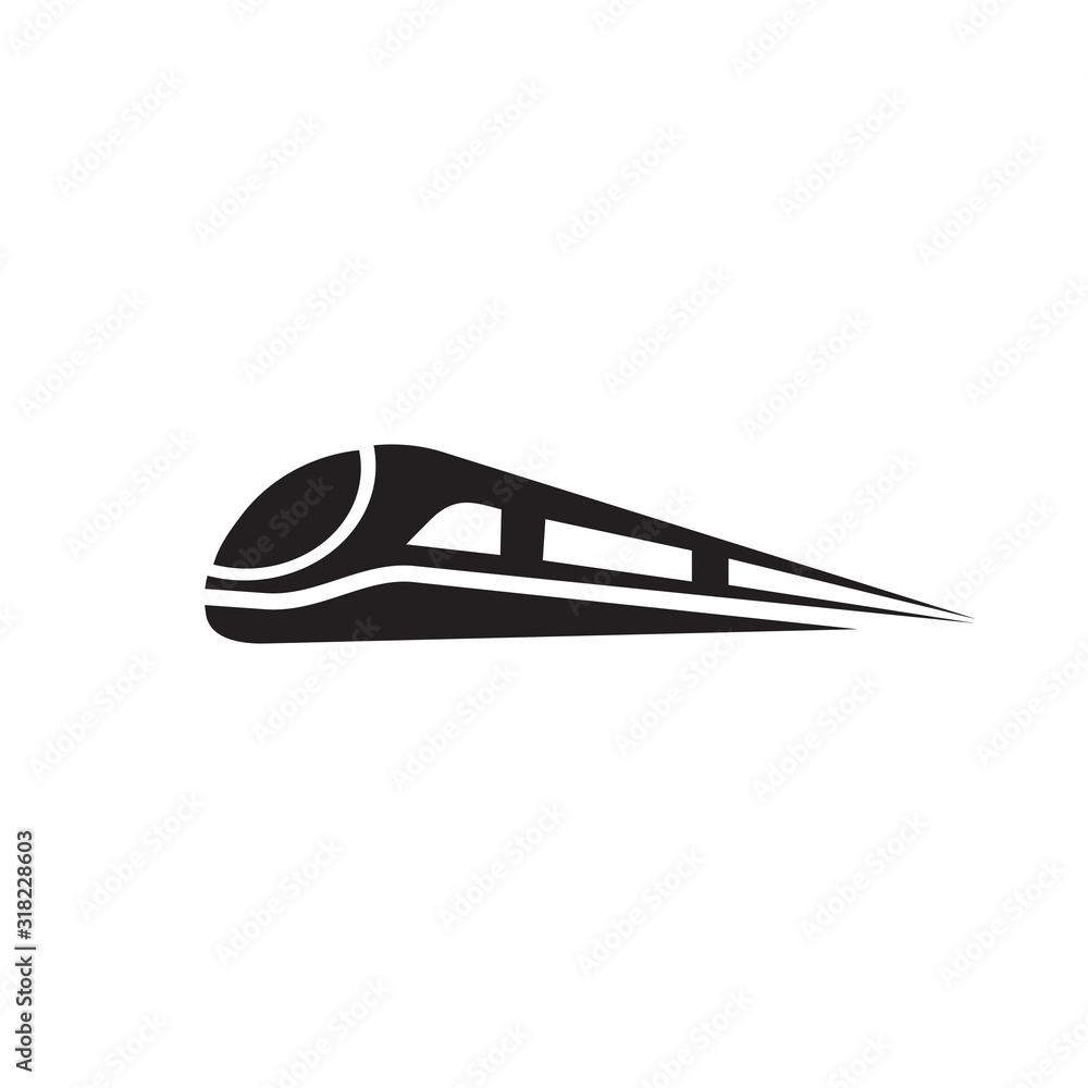 Futuristic train logo design vector template