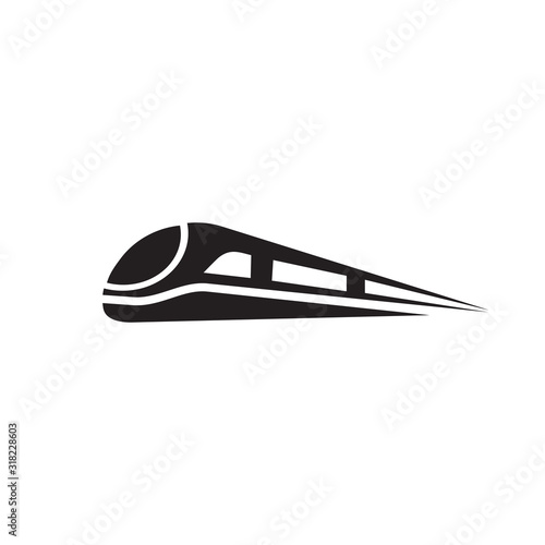 Futuristic train logo design vector template