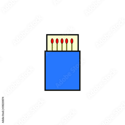 vector icon, box with five matches