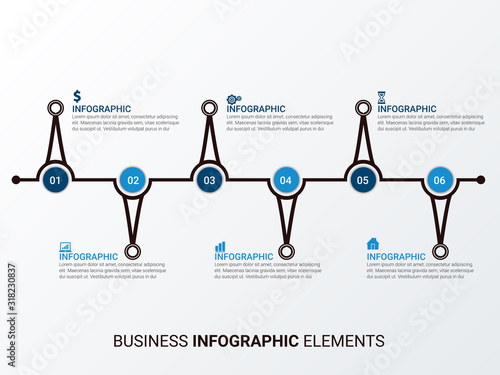 Business infographic template option step with full color icon, diagram infograph chart business presentation or web , Vector design element illustration