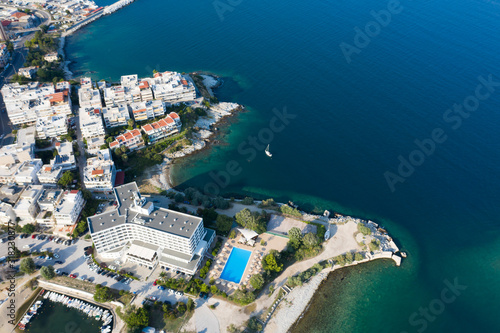 Panoramic aerial view of Kavala, Greece.