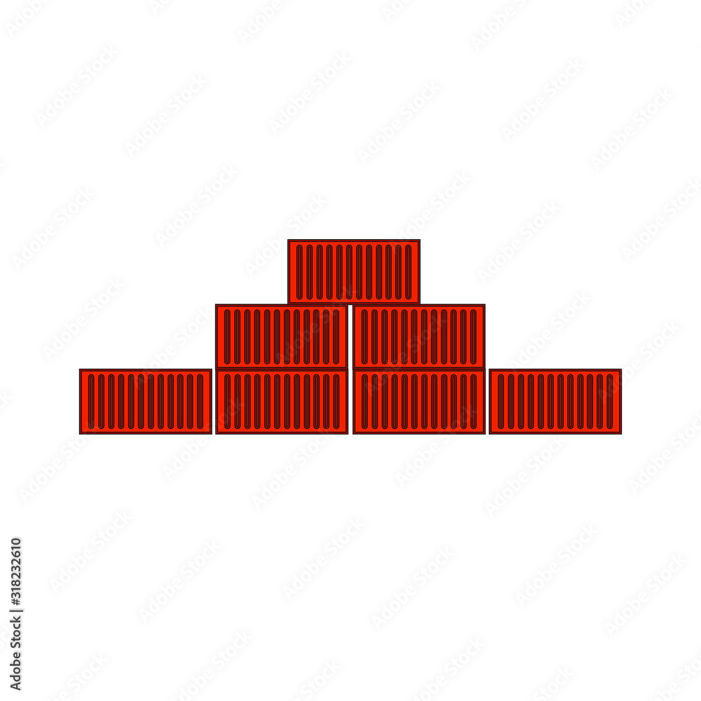 Fototapeta premium vector icon, pile of transport containers