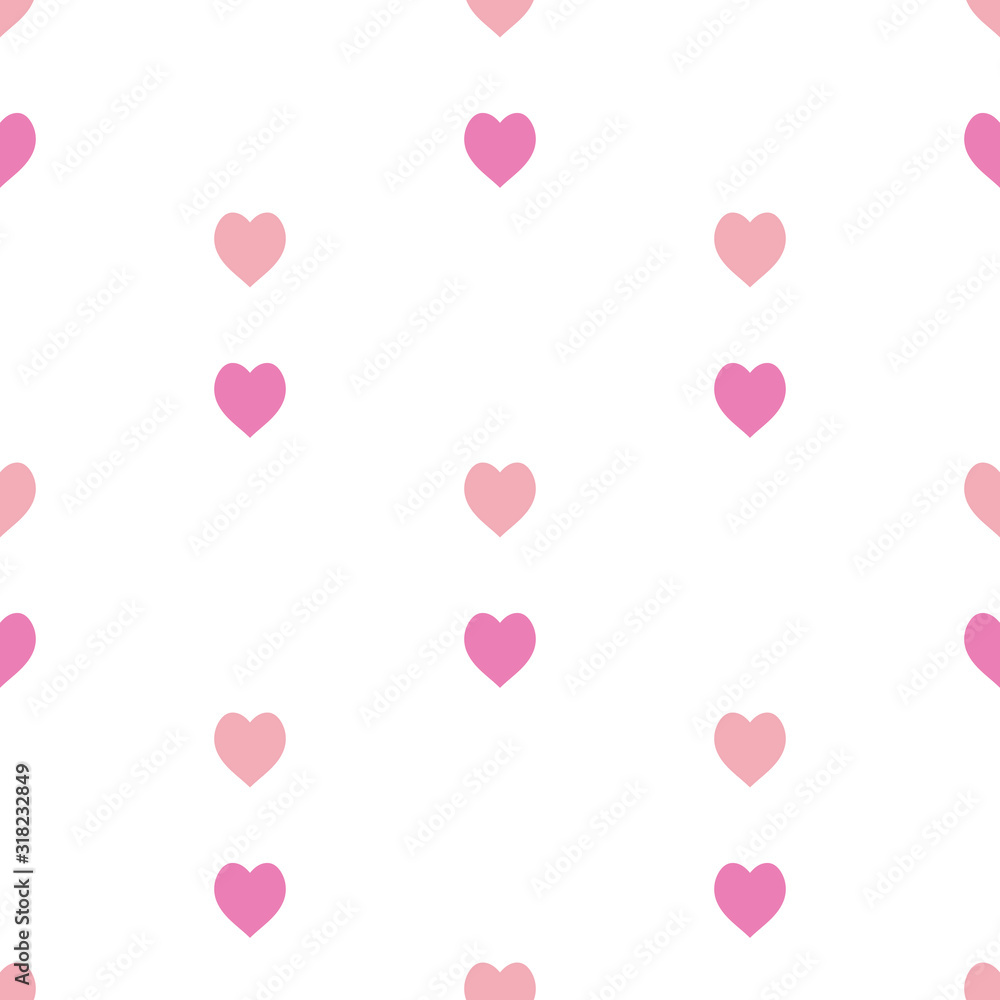 Seamless pattern with light and dark pink hearts for plaid, fabric, textile, clothes, tablecloth and other things. Ornament. Endless background. Vector image.