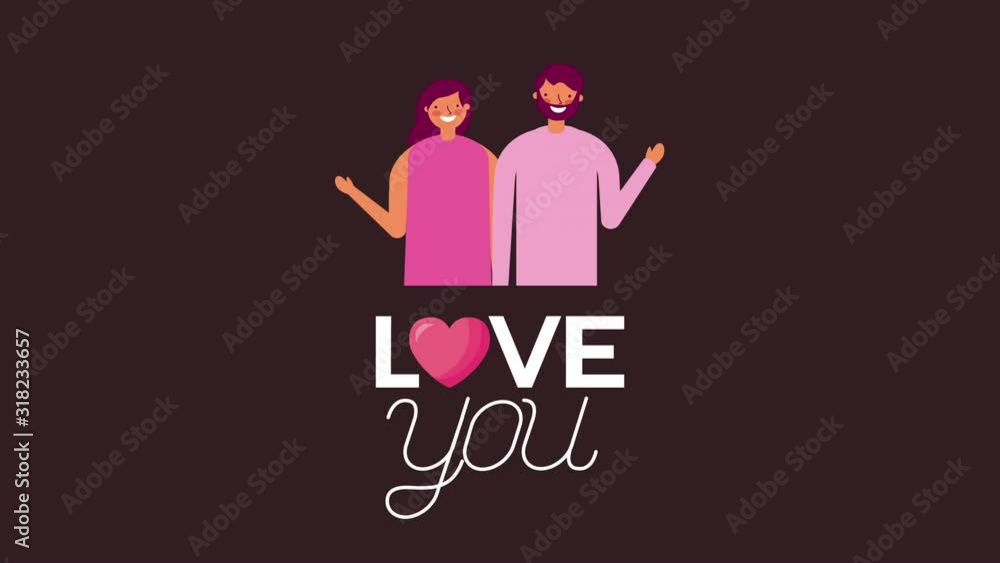 lovers couple with valentines day lettering lovers couple with valentines day lettering