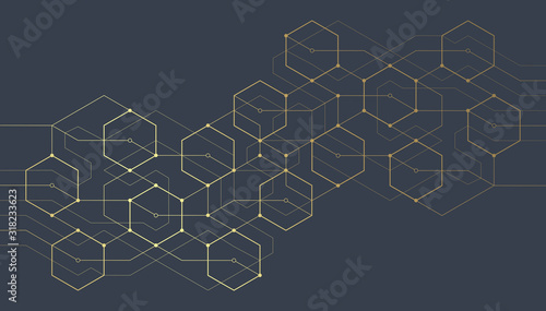Abstract geometric lines. Connection and social network. Concept with lines and dots. Minimalistic Design.