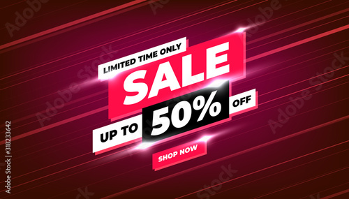 Sale banner template design, Big sale special offer promotion discount banner.