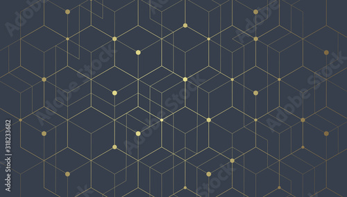 Abstract geometric lines. Connection and social network. Concept with lines and dots. Minimalistic Design.