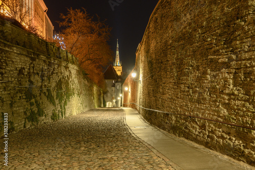 Night city view Tallinn Estonia