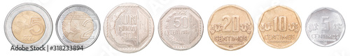 set of Peruvian coins photo