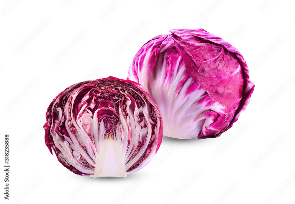 Fresh Radicchio red isolated on a white background Fresh Radicchio red isolated on a white background