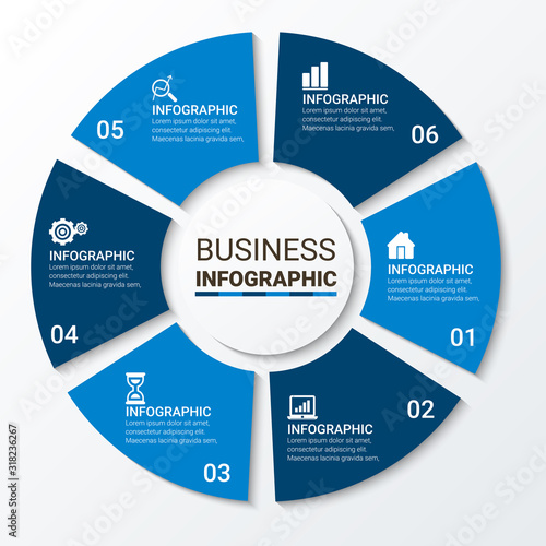 Vector elements for infographic. Template for diagram, graph, presentation, and chart. Business concept with options, parts, steps or processes. Abstract background.