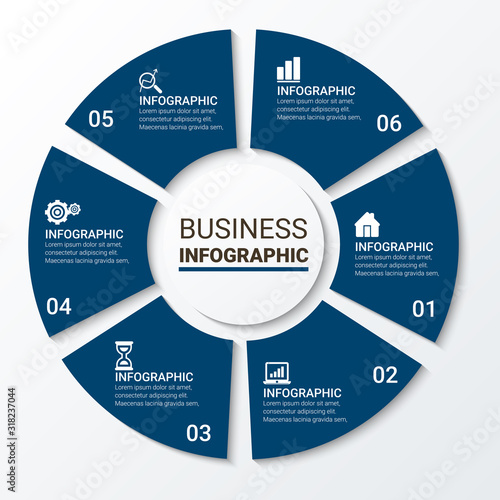 Vector elements for infographic. Template for diagram, graph, presentation, and chart. Business concept with options, parts, steps or processes. Abstract background.