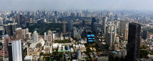Bangkok, Thailand, aerial cityscape. Panorama day view.