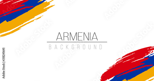 Armenia flag brush style background with stripes. Stock vector illustration isolated on white background.