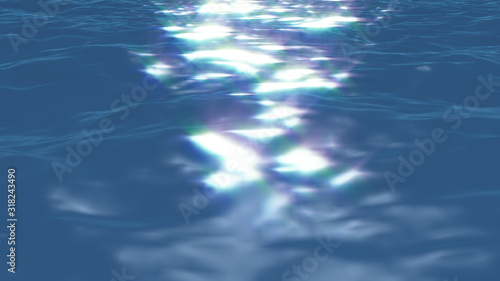 blue water ripples, sun reflection