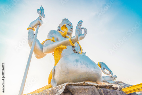 Lord Shiva at Murdeshwar Temple  Karnataka  India. Second-tallest Lord Shiva Statue. Holy places of the Hindus