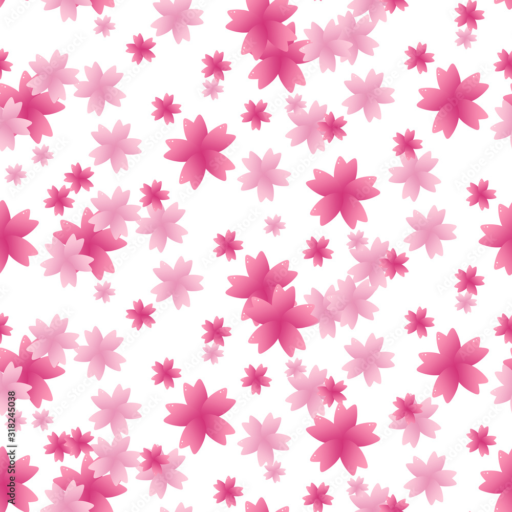 グラデーション桜 シームレスパターン 透かし グラデーション桜 シームレスパターン 透かし