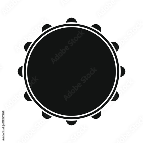 vector icon, tambourine musical instrument shape