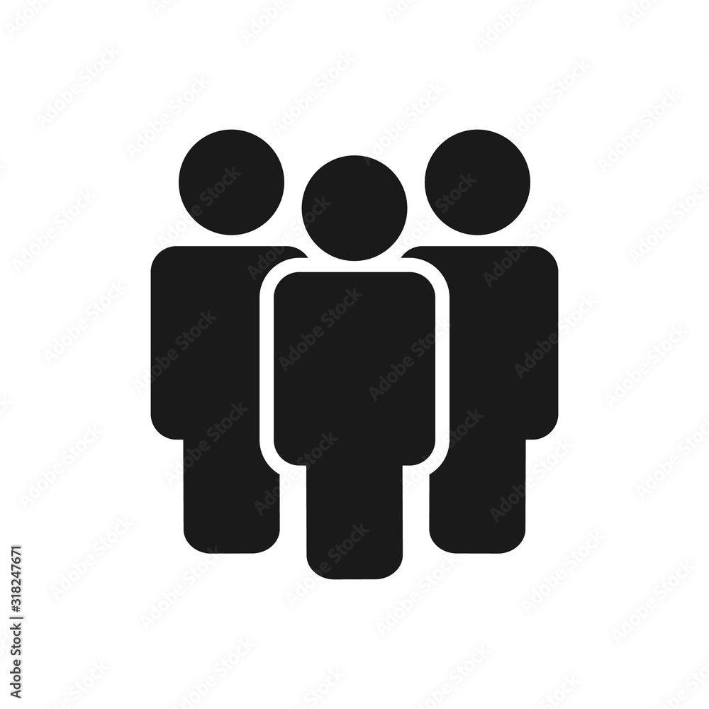 Group of people isolated on white background vector icon silhouette people simple illustration of community Group of people isolated on white background vector icon silhouette people simple illustration of community