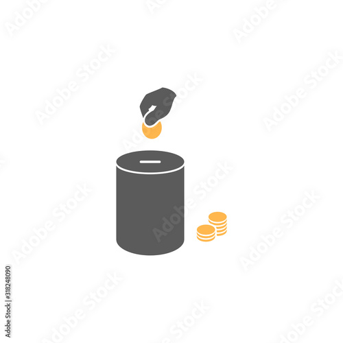 Saving money icon in trendy design style.