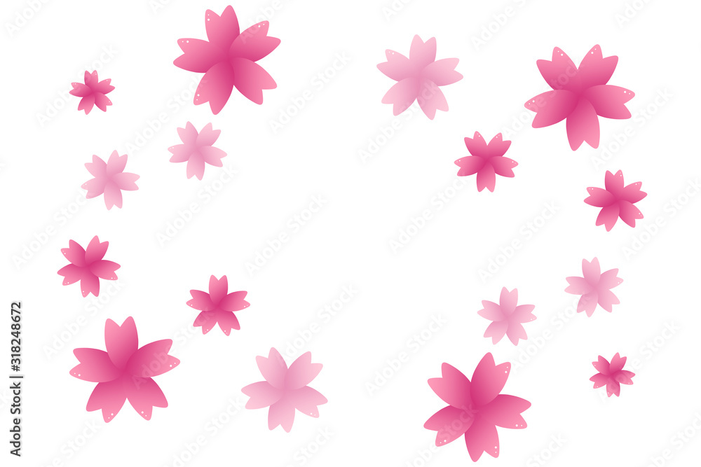 桜フレーム　長方形　ピンク