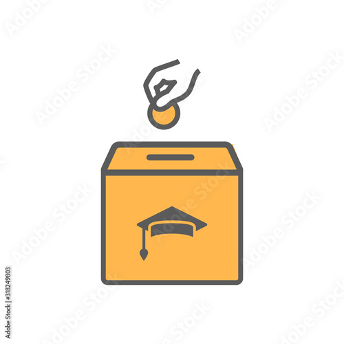 Saving money icon in trendy design style.