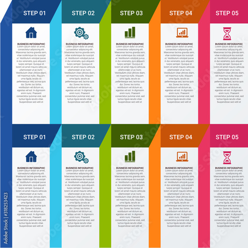 Presentation business infographic template with options. Vector illustration.