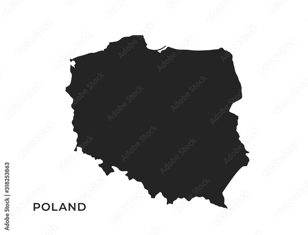 Poland map icon. isolated vector geographic template of european country
