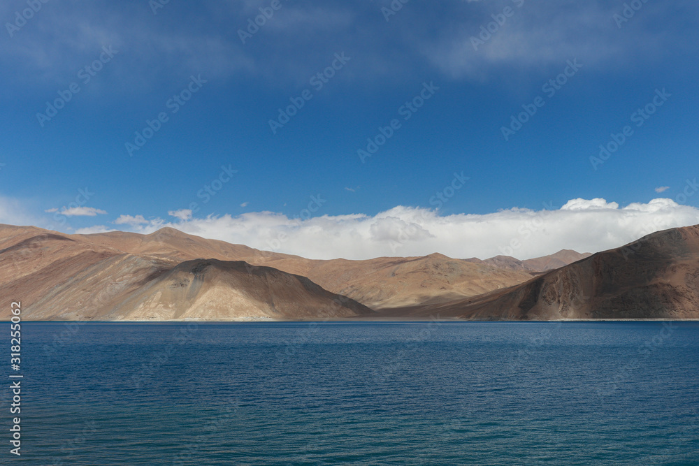 lake pangon leh ladahk mountains blue sky