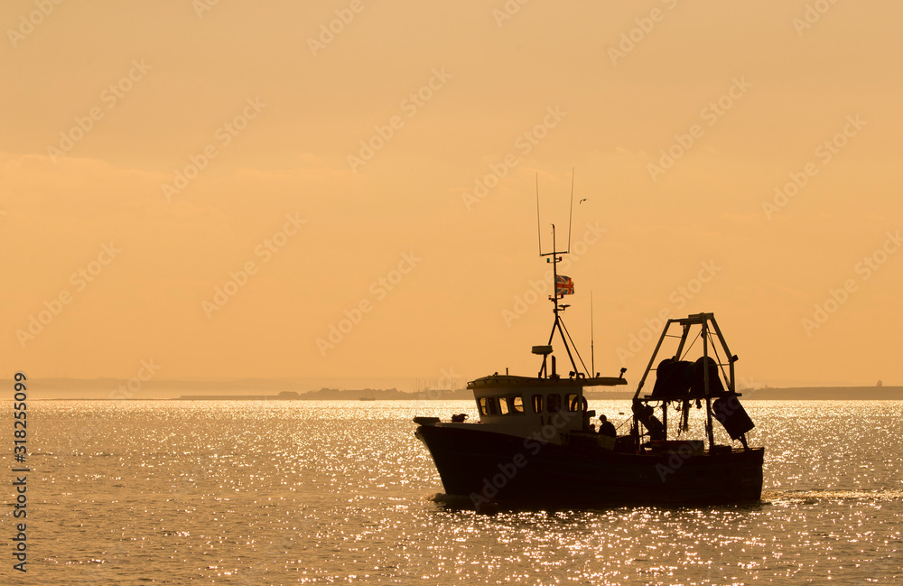 Fototapeta premium Boat sunset sunrise