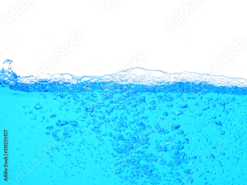 blue  water with bubbles