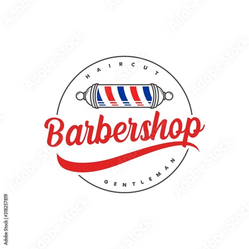 vintage barbershop logo, icon and illustration
