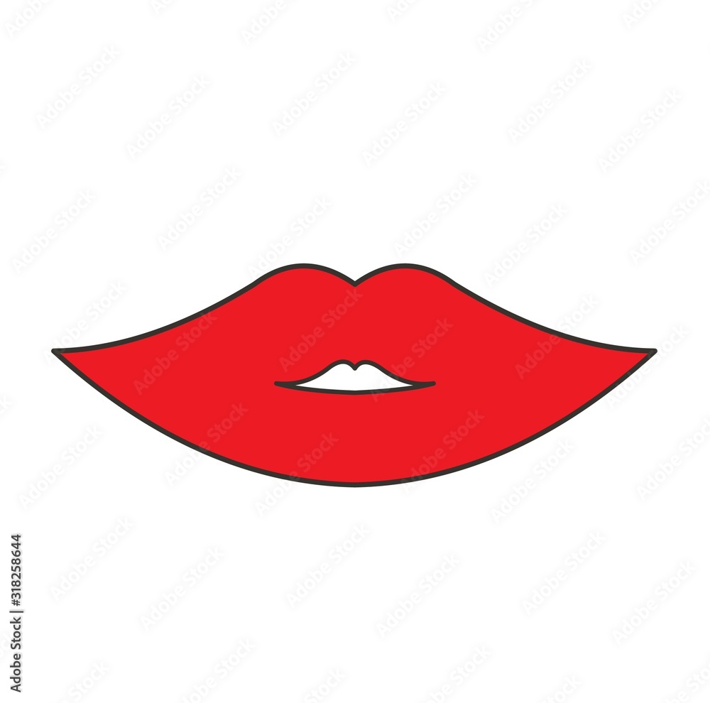 colorful of icon of lip with outline colorful of icon of lip with outline