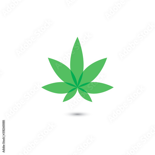 Canabis leaf vector illustration icon design