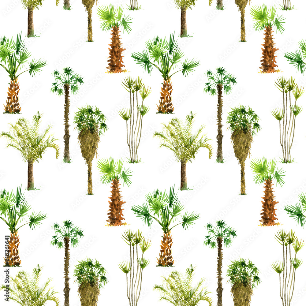 seamless pattern with palm trees