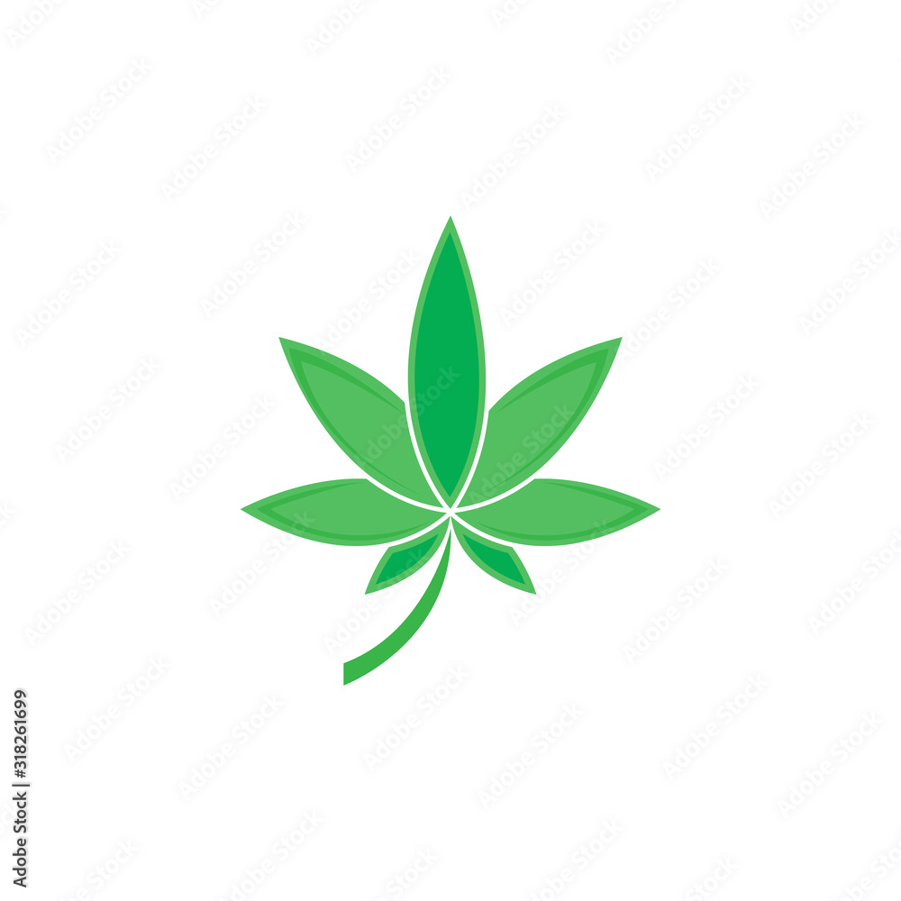 Canabis leaf vector illustration icon design