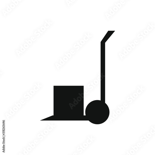 vector icon, shaped a cart to transport packages