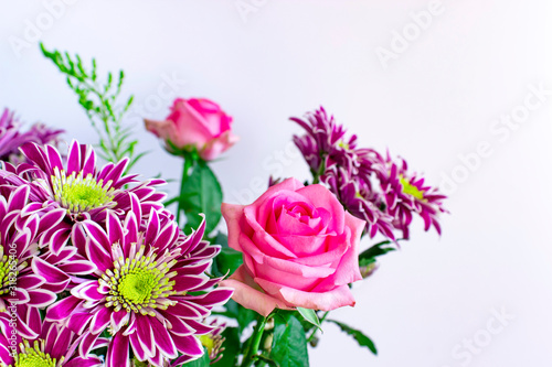 Beautiful bouquet on a white isolated background. 8 March Women s Day.